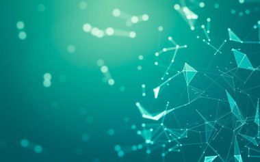 Soyut arka plan. Çokgen şekilli moleküller teknolojisi,