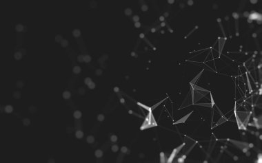 Soyut arka plan. Çokgen şekilli moleküller teknolojisi,