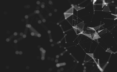 Soyut arka plan. Çokgen şekilli moleküller teknolojisi,