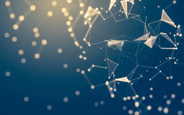 Soyut arka plan. Çokgen şekilli moleküller teknolojisi,