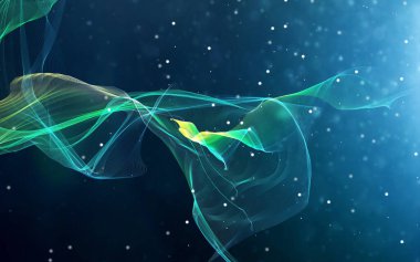 Bir parlayan ile koyu arka plan soyut dalgalar