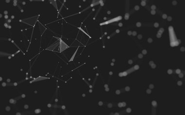 Soyut arka plan. Çokgen şekilli moleküller teknolojisi,