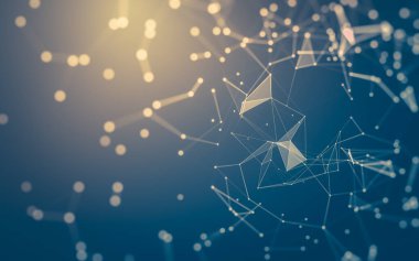 Soyut arka plan. Çokgen şekilli moleküller teknolojisi,