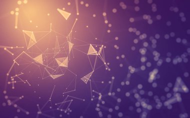 Soyut arka plan. Çokgen şekilli moleküller teknolojisi,