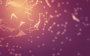 Soyut arka plan. Çokgen şekilli moleküller teknolojisi,