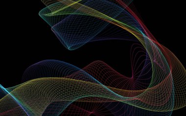 Bir parlayan ile koyu arka plan soyut dalgalar