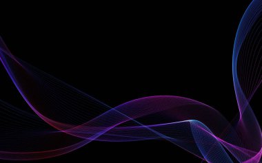 Parlayan soyut dalgalar ve soyut arkaplan ile koyu soyut arkaplan