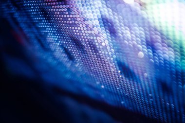 Yakın plan LED bulanık ekran. LED yumuşak odak arkaplanı. Tasarım için soyut arkaplan ideali.