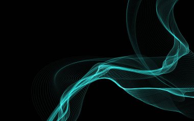 Parlayan soyut dalgalar ve soyut arkaplan ile koyu soyut arkaplan