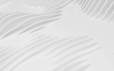 Soyut Eğri Şekiller. Beyaz Dairesel Arkaplan. Soyut arkaplan. 3d illüstrasyon