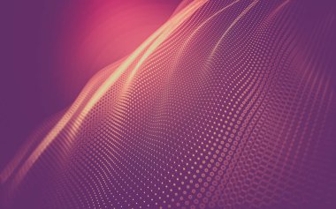 Soyut arkaplan. Çokgen şekilli molekül teknolojisi, noktaları ve çizgileri birleştiriyor. Bağlantı yapısı. Büyük veri görselleştirmesi.