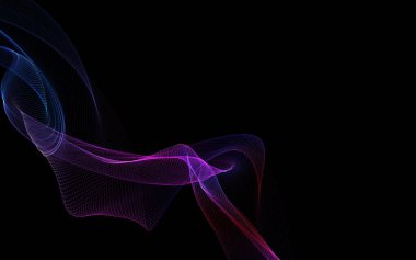 Parlayan soyut dalgalar ve soyut arkaplan ile koyu soyut arkaplan