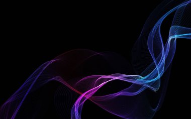 Parlayan soyut dalgalar ve soyut arkaplan ile koyu soyut arkaplan