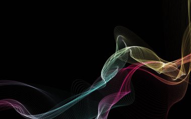 Parlayan soyut dalgalar ve soyut arkaplan ile koyu soyut arkaplan