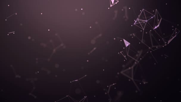 Fundo Abstrato Tecnologia Moléculas Com Formas Poligonais Conectando Pontos Linhas — Vídeo de Stock