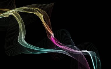 Parlayan soyut dalgalar ve soyut arkaplan ile koyu soyut arkaplan