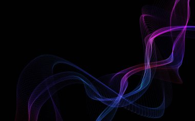 Parlayan soyut dalgalar ve soyut arkaplan ile koyu soyut arkaplan