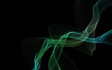 Parlayan soyut dalgalar ve soyut arkaplan ile koyu soyut arkaplan
