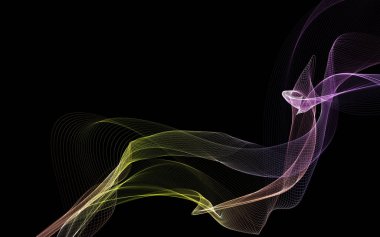 Parlayan soyut dalgalar ve soyut arkaplan ile koyu soyut arkaplan