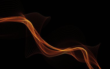 Parlayan soyut dalgalar ve soyut arkaplan ile koyu soyut arkaplan