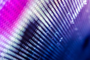 Yakın plan LED bulanık ekran. LED yumuşak odak arkaplanı. Tasarım için soyut arkaplan ideali.