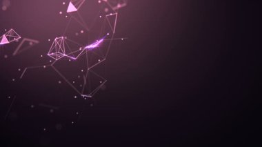 Soyut arkaplan. Çokgen şekilli molekül teknolojisi, noktaları ve çizgileri birleştiriyor. Bağlantı yapısı. Büyük veri görselleştirmesi. 