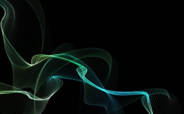 Parlayan soyut dalgalar ve soyut arkaplan ile koyu soyut arkaplan