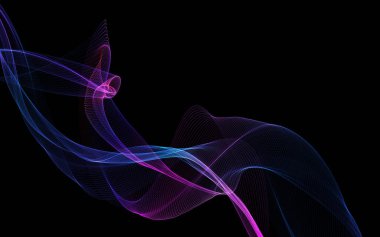 Parlayan soyut dalgalar ve soyut arkaplan ile koyu soyut arkaplan