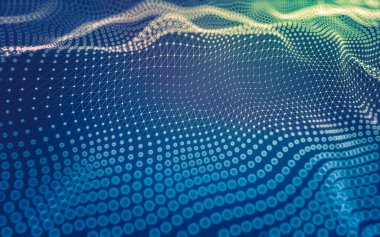 Soyut arkaplan. Çokgen şekilli molekül teknolojisi, noktaları ve çizgileri birleştiriyor. Bağlantı yapısı. Büyük veri görselleştirmesi.