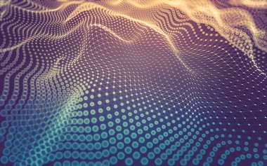 Soyut arkaplan. Çokgen şekilli molekül teknolojisi, noktaları ve çizgileri birleştiriyor. Bağlantı yapısı. Büyük veri görselleştirmesi.