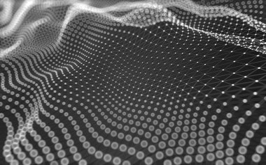 Soyut arkaplan. Çokgen şekilli molekül teknolojisi, noktaları ve çizgileri birleştiriyor. Bağlantı yapısı. Büyük veri görselleştirmesi. 