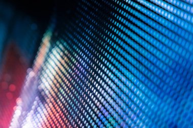 Yakın plan LED bulanık ekran. LED yumuşak odak arkaplanı. Tasarım için soyut arkaplan ideali.