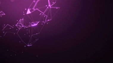 Soyut arkaplan. Çokgen şekilli molekül teknolojisi, noktaları ve çizgileri birleştiriyor. Bağlantı yapısı. Büyük veri görselleştirmesi. 