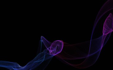 Parlayan soyut dalgalar ve soyut arkaplan ile koyu soyut arkaplan