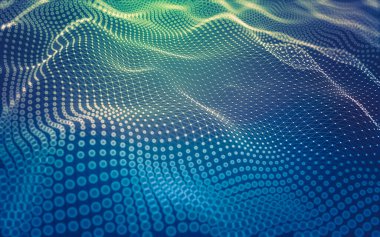 Soyut arkaplan. Çokgen şekilli molekül teknolojisi, noktaları ve çizgileri birleştiriyor. Bağlantı yapısı. Büyük veri görselleştirmesi.