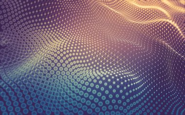 Soyut arkaplan. Çokgen şekilli molekül teknolojisi, noktaları ve çizgileri birleştiriyor. Bağlantı yapısı. Büyük veri görselleştirmesi.