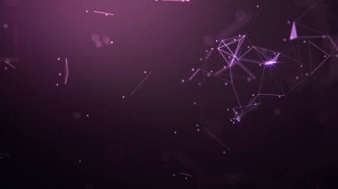 Soyut arkaplan. Çokgen şekilli molekül teknolojisi, noktaları ve çizgileri birleştiriyor. Bağlantı yapısı. Büyük veri görselleştirmesi. 