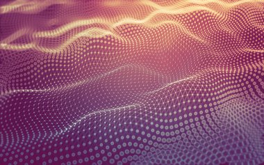 Soyut arkaplan. Çokgen şekilli molekül teknolojisi, noktaları ve çizgileri birleştiriyor. Bağlantı yapısı. Büyük veri görselleştirmesi.