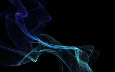 Parlayan soyut dalgalar ve soyut arkaplan ile koyu soyut arkaplan