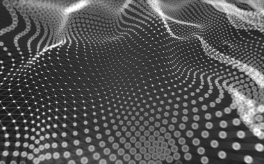 Soyut arkaplan. Çokgen şekilli molekül teknolojisi, noktaları ve çizgileri birleştiriyor. Bağlantı yapısı. Büyük veri görselleştirmesi. 