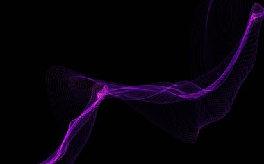 Parlayan soyut dalgalar ve soyut arkaplan ile koyu soyut arkaplan