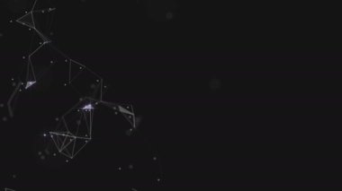 Soyut arkaplan. Çokgen şekilli molekül teknolojisi, noktaları ve çizgileri birleştiriyor. Bağlantı yapısı. Büyük veri görselleştirmesi. 