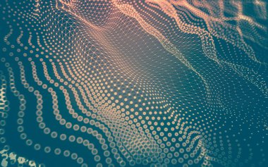 Soyut arkaplan. Çokgen şekilli molekül teknolojisi, noktaları ve çizgileri birleştiriyor. Bağlantı yapısı. Büyük veri görselleştirmesi.