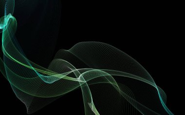 Parlayan soyut dalgalar ve soyut arkaplan ile koyu soyut arkaplan