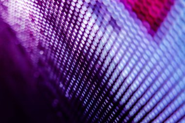 Yakın plan LED bulanık ekran. LED yumuşak odak arkaplanı. Tasarım için soyut arkaplan ideali.