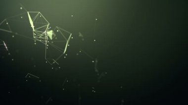 Soyut arkaplan. Çokgen şekilli molekül teknolojisi, noktaları ve çizgileri birleştiriyor. Bağlantı yapısı. Büyük veri görselleştirmesi. 