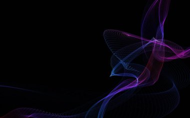 Parlayan soyut dalgalar ve soyut arkaplan ile koyu soyut arkaplan