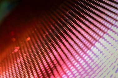 Yakın plan LED bulanık ekran. LED yumuşak odak arkaplanı. Tasarım için soyut arkaplan ideali.