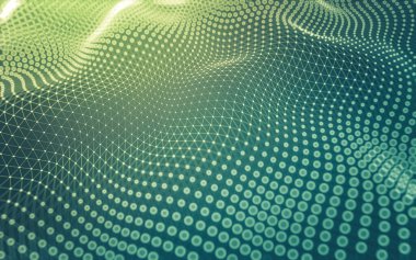 Soyut arkaplan. Çokgen şekilli molekül teknolojisi, noktaları ve çizgileri birleştiriyor. Bağlantı yapısı. Büyük veri görselleştirmesi.