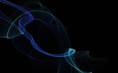 Parlayan soyut dalgalar ve soyut arkaplan ile koyu soyut arkaplan